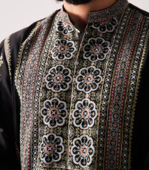 Chanderi Handloom Phiran style Kurta paired with Flare Pants