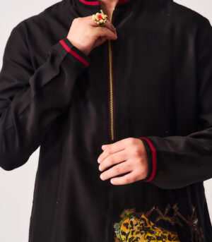 Chanderi Handloom Kurta paired with Flare Pants