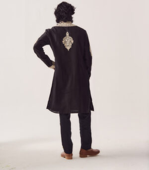 Chanderi Handloom Kurta paired with Pyjama Pants