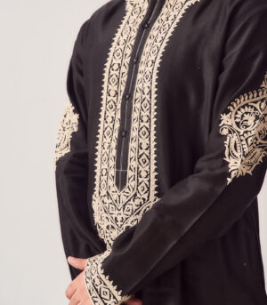 Chanderi Handloom Kurta paired with Pyjama Pants