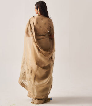 Saree with Stitched Blouse and Belt