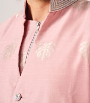 Chanderi Handloom Short Kurta with woven Palm motifs