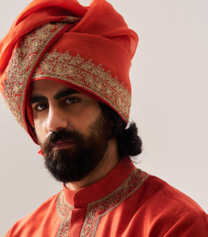 Chanderi Handloom Kurta paired with Churidar Pants