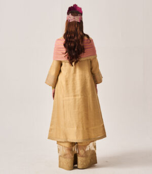 Angrakha Anarkali with Flare Pants and Dupatta