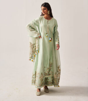 Side Panel Kurta with Flare Pants and Dupatta