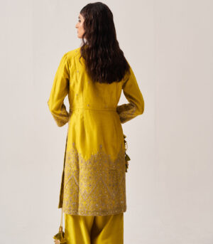 High slit Kurta with Flare Pants and Dupatta