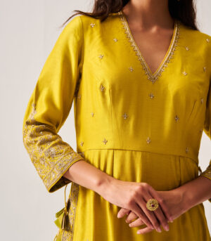 High slit Kurta with Flare Pants and Dupatta