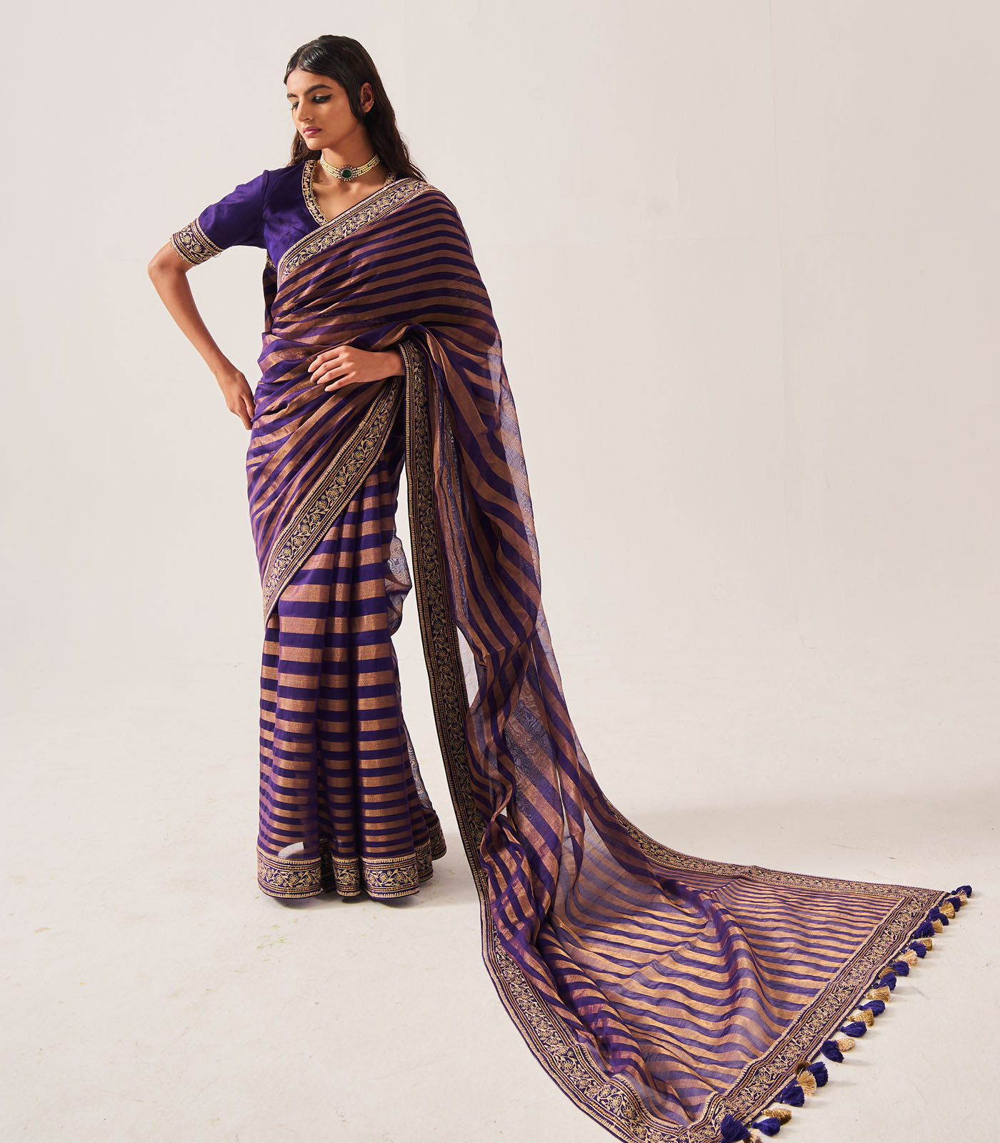 Saree with Stitched Blouse - Image 2