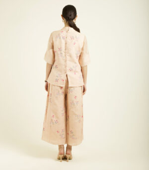 OLD ROSE PRINTED TOP WITH CULOTTES IN LINEN
