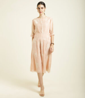 OLD ROSE BON PLEATED DRESS