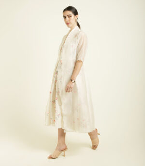 IVORY SCALLOPED ORGANZA JACKET SET