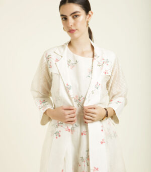 IVORY STRIPE ORGANZA JACKET