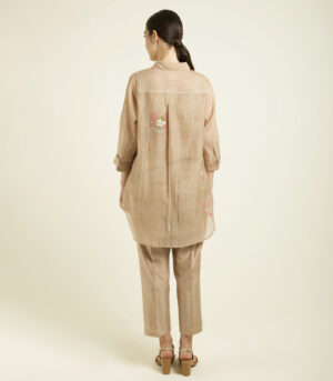 BEIGE SHIRT IN MUL CHANDERI
