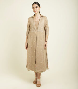 BEIGE GAUZE LINEN JACKET