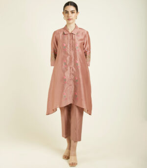 ALMOND SILK CHANDERI SHIRT