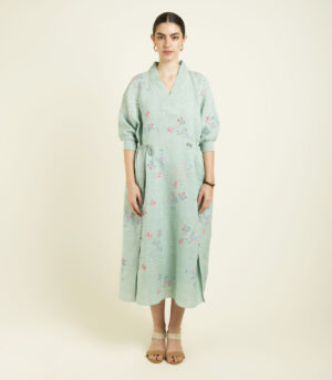 MINT PRINTED SLIP DRESS