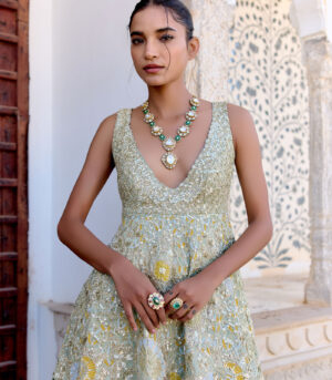 Sage Peplum Garara Set