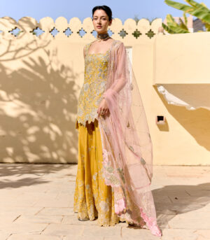Canary Yellow Sharara Set