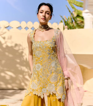 Canary Yellow Sharara Set