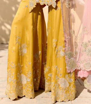 Canary Yellow Sharara Set