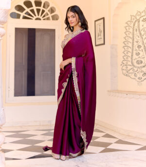 Dark Plum Saree Set