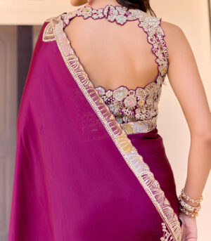 Dark Plum Saree Set