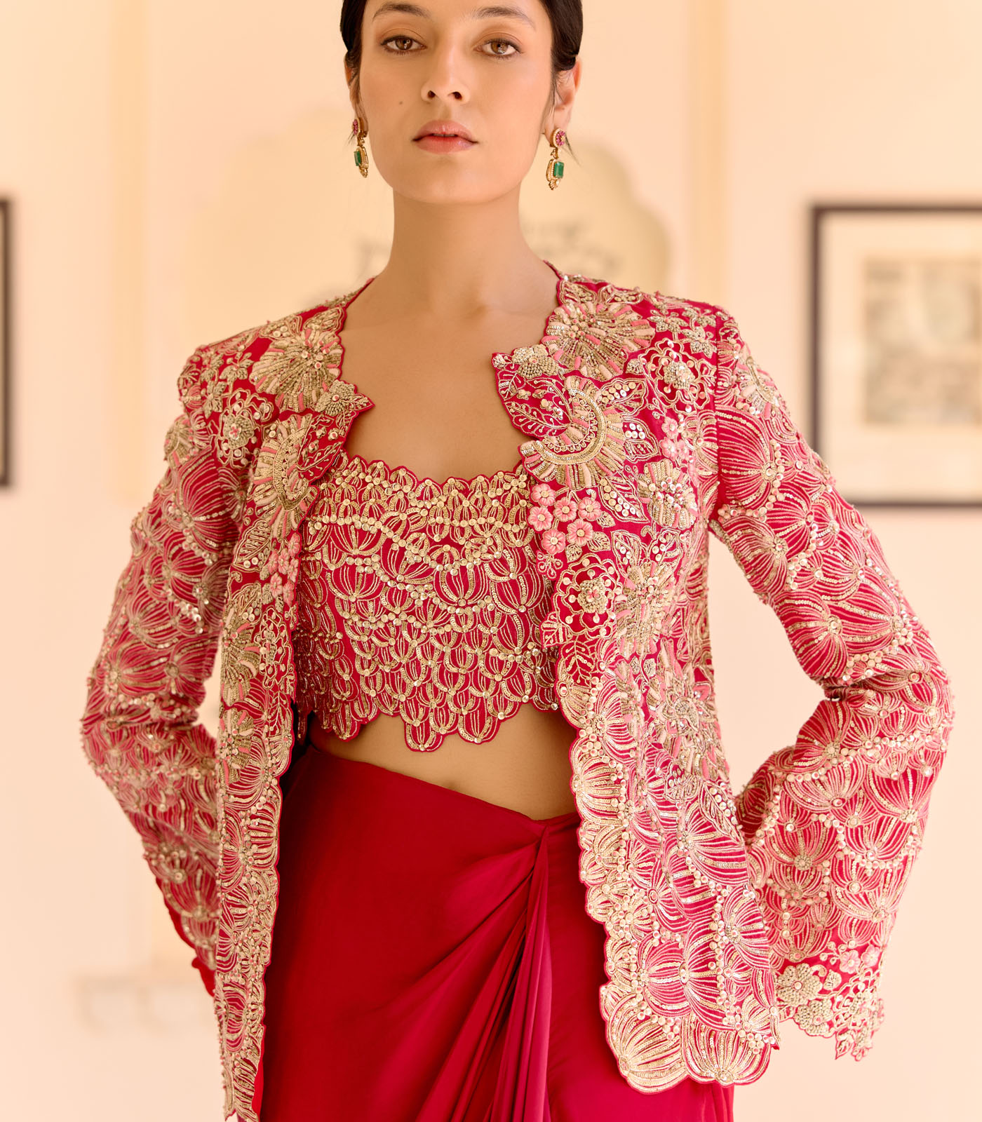 Cut Ruby Open Jacket Set - Image 4