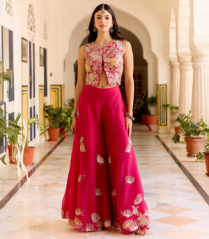 Cut Ruby Top and Garara Set