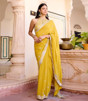 Canary Yellow Saree Set