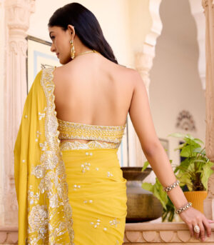 Canary Yellow Saree Set