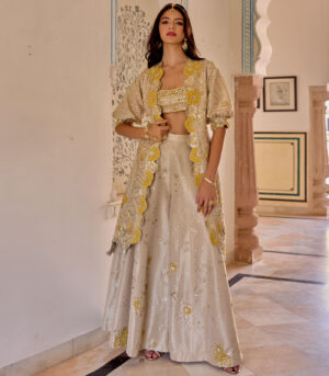 Tissue Silk Open Jacket Set