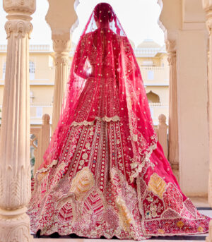 Cut Ruby Bridal Lehenga Set