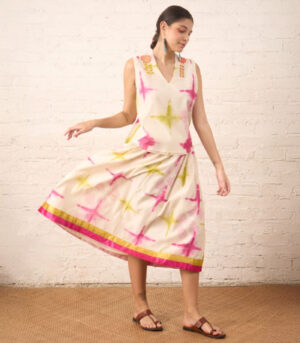 Clamping Silk Chanderi Printed Skirt Top