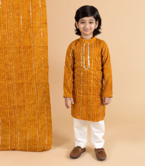 Mustad Bandhni Kurta With Pants