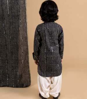 Black Bandhni Pathani With Rayon Salwar