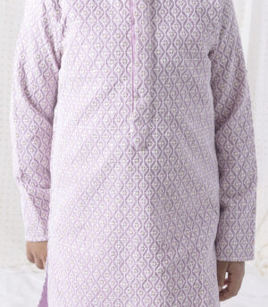 Lilac Sequin And Thread Work Kurta Set