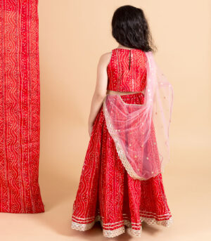 Red Bandhani Lehnga