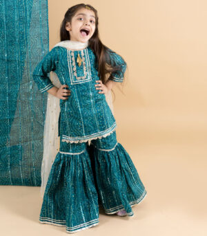 Blue Bandhni Shirt And Sharara
