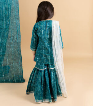 Blue Bandhni Shirt And Sharara