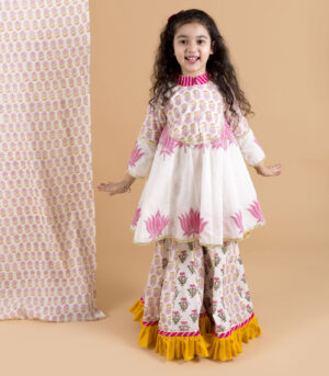 Lotus Print Top With Sharara