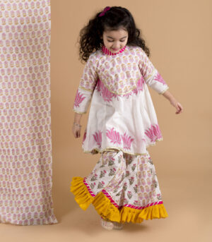 Lotus Print Top With Sharara