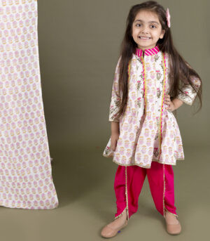 Block Print Top With Dhoti