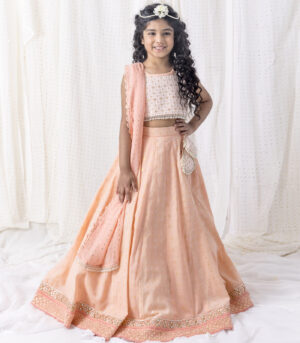 Peach Lehnga