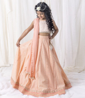 Peach Lehnga