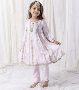 Pink Muslin Top With Pants