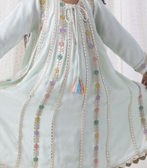 Blue Muslin Top With Pants