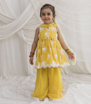 Yellow sharara set