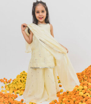 Yellow Sharara set