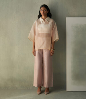 Sorbet sheer top and trousers