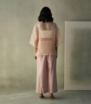 Sorbet sheer top and trousers